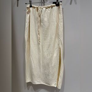 GAP butter yellow linen skirt with drawstring XS